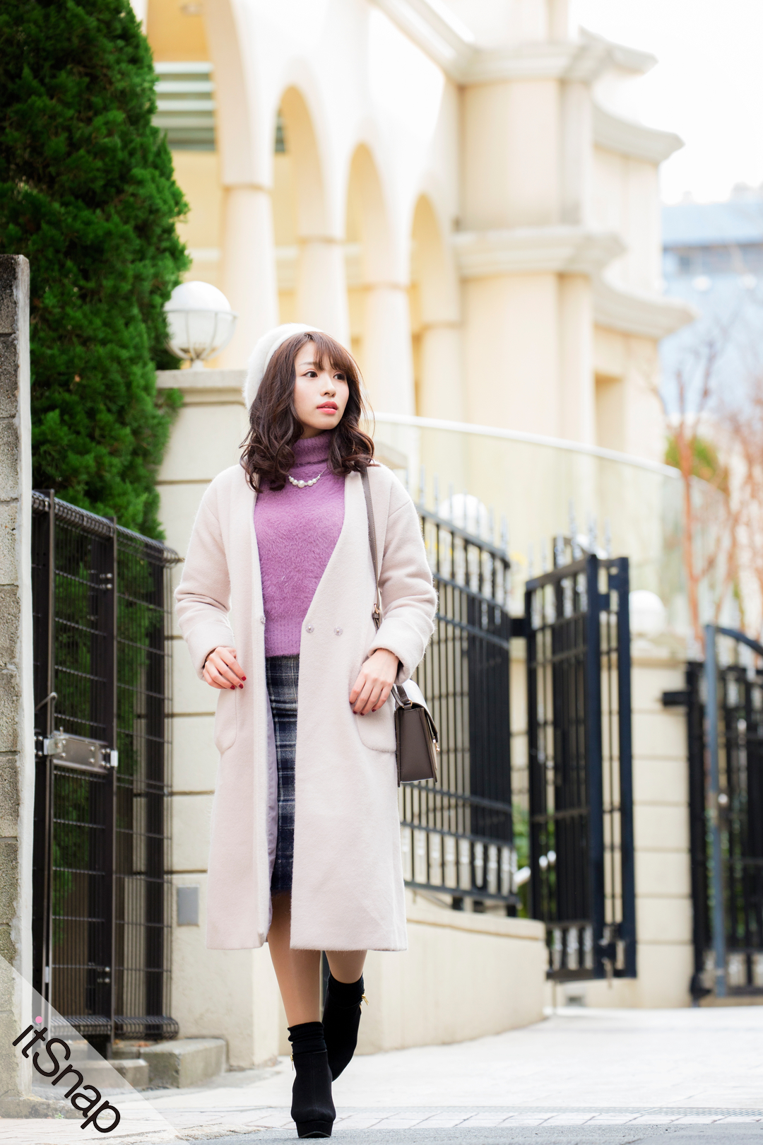 eimy istoire ダブルカラーデザインニット ピンク 【公式通販】